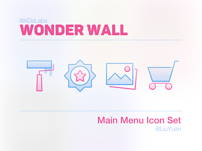 WONDER WALL Main Menu Icon Set icon ios iphone lock screen main memu set ui wonder wall