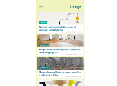 Color Practice - News Feed app design graphic design minimal ui ux vector web website