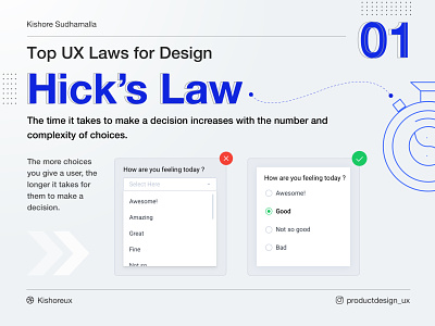 ⚡️Hick’s Law - Top UX Laws for Design - 01 ⚡️