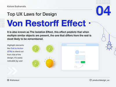 ⚡️Von Restorff Effect - Top UX Laws for Design - 04 ⚡️ design learnux productdesign ux ux design uxlaws uxui