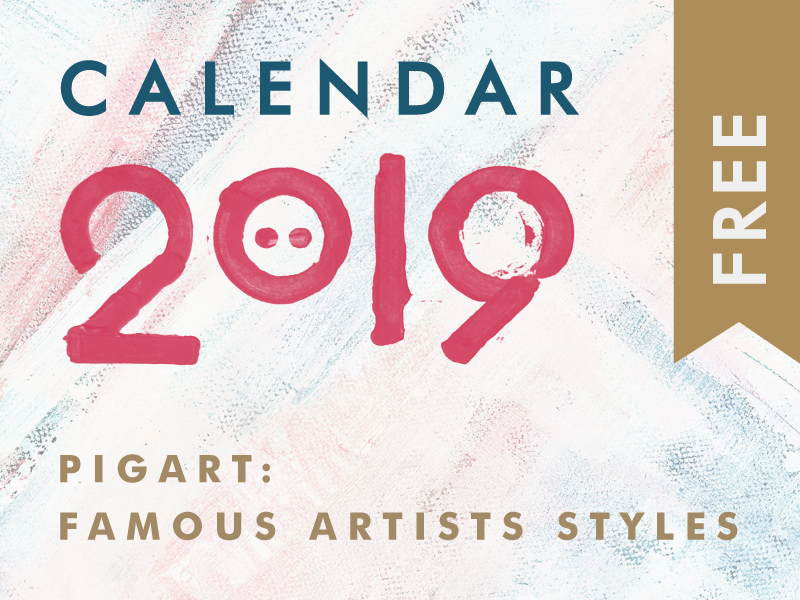 FREE CALENDAR '19 2019 art calendar calendar 2019 free free calendar pig