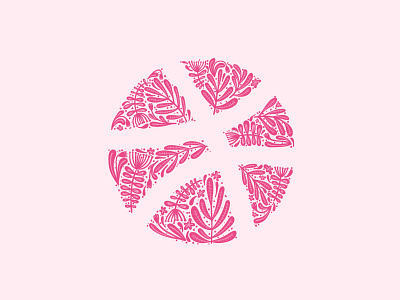 Hello Dribbble bloom doodle first flowers grow hello logo pattern pink plants