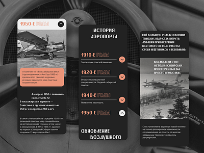 History Page of Airport Website Redesign Concept