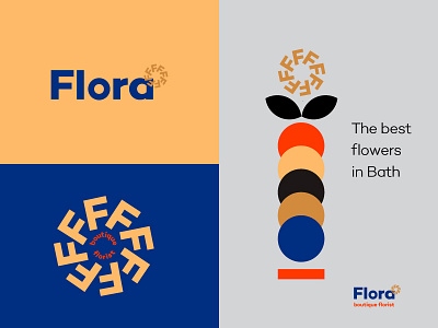 Flora identity abstract boutique brand florist icon identity illustration logo poster