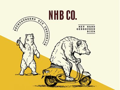 NHB CO. Branding bear beer branding brewery icon illustration logo rotterdam scooter