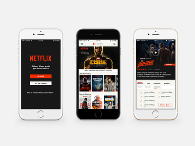 Netflix Cinema app brand cinema design interface logo mark movie netflix