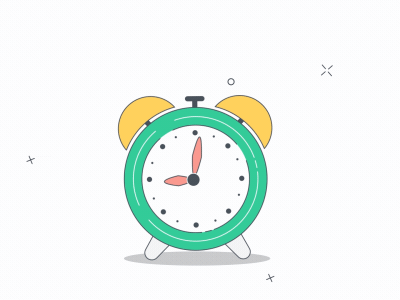 Morphing alarm clock | Sift App 2d after alarm clock animation design effects eye flat graphics morphing motion