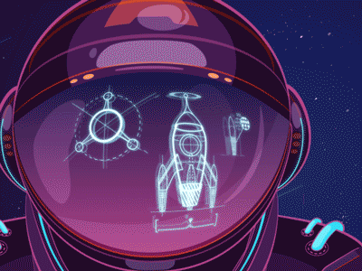 Let's build a spaceship! 2d animation after effects astronaute illustration illustrator rocket shuttle space spaceship spaceshuttle ui