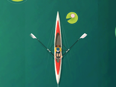 Jungle river canoeing 2d animation after effects animation boat canoe design illustration illustrator jungle plants rivger zen