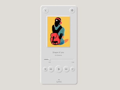 Music Player Neuomorphism/Neumorphism (DailyUI 009) creative dailyui design materialdesign music neumorphism neuomorphism player ui unique