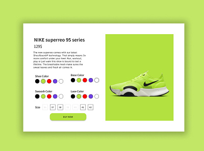 Customisable item | Daily UI 033 customisable item daily ui daily ui 033 dailyui design e commerce figma nike shoes ui