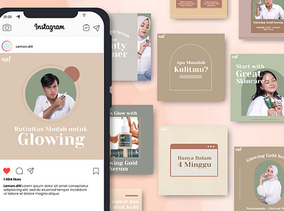 SAF Beauty Instagram Feeds branding design feeds design graphic design instagram instagram feeds mockup