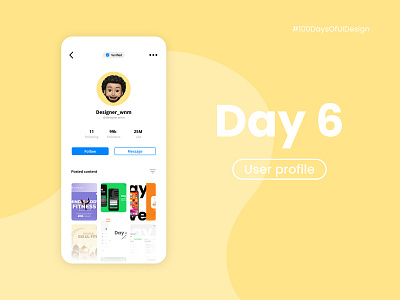 User profile - Daily UI challenge day 6 100daysofuidesign 100daysofuidesignchallenge appdesign branding design illustration logo redesign ui webdesign
