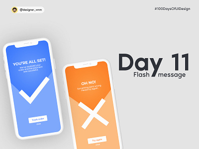 Flash message - Daily UI challenge day 11 100daysofuidesign 100daysofuidesignchallenge appdesign branding design illustration logo redesign ui webdesign