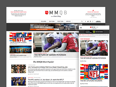 MMQB website redesign drupal football mmqb responsive