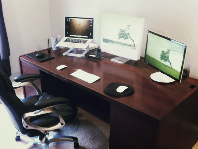 Desk desk imac laptop mac powerbook station wacom work