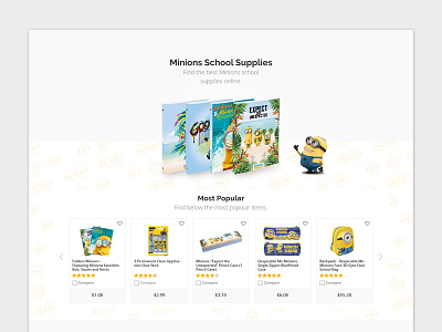 Landing Page - Minions cross design ecommerce landing page minions most popular selling