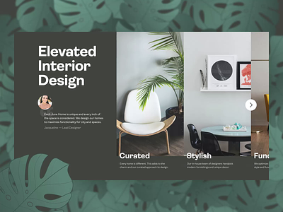 🪑 Elevated Interior Design Slider | June Homes aftereffects animation curated fern furniture homes ikea interior interior design leaves lunar plants quote realestate slider stylish title