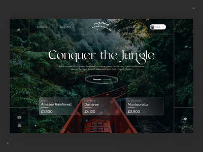 🎒Conquer The Jungle | Travel Website Free Template agancy animation backpack brazil cards effects forest free glass jungle motion nature scroll template travel tree ui videoback webflow