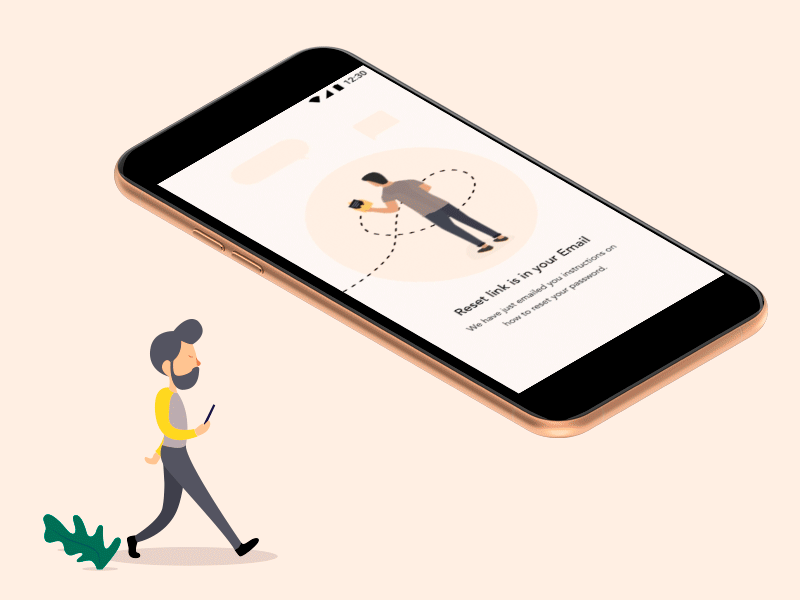 Restore password animation screen | June android animation app design effects illustration link log cabin log in log out logo password send typography ui ux vector