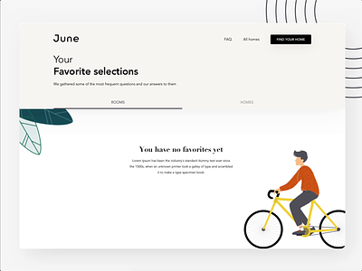 Empty state | Bike animation | Favourite rooms aftereffects animation bike building cards circles design empty empty state favorite home illustration man realestate rooms sketch ui ux vector web