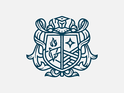Gradfled branding crest field graduation illustration logaze logo symbol