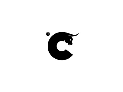 Cull animal branding bull c logo mark negative sign space spain sport