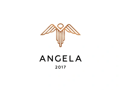 Angela angel dribbble elegant fly giveway gold logo luxury minimal symbol