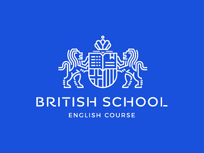 British School animal british course design hexagon icon lion logo mark school shape tiger