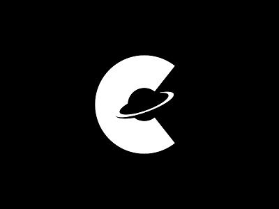 Concepts agency c letter concept logo mark negative space saturn symbol