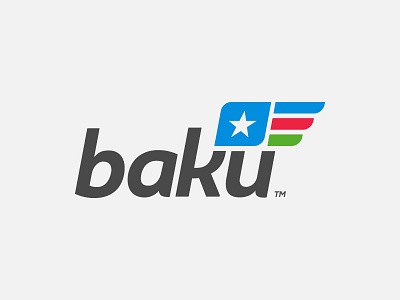 USABaki america baku brand flag logo logotype typography usa