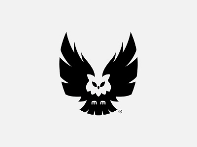 Owl bird brand logo mark owl wings