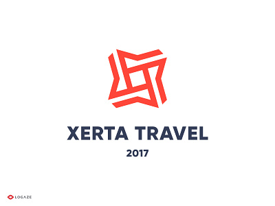Xerta logo logotype map mark travel x letter