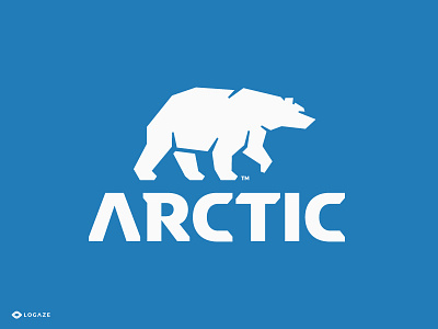 Arctic animal arctiv bear logo mark polar symbol typography