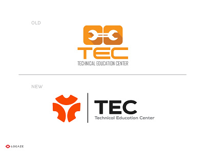 TEC center education logo mark mechanic rebranding symbol technical