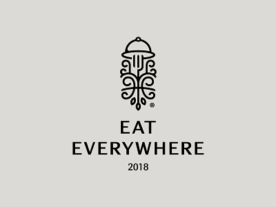 Eat Everywhere dinner eat food fork logo restaurant tray