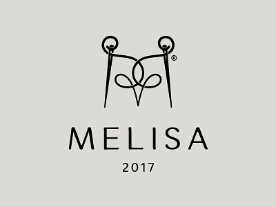 Melisa house logo m lettering mark sewing