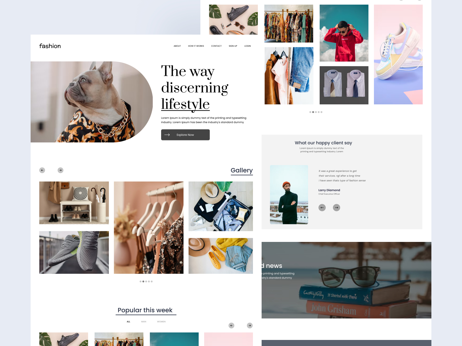 Online fashion shopping website landing page by Pratik Das on Dribbble