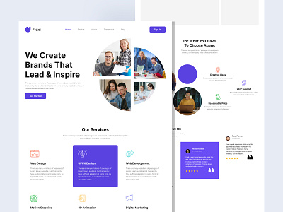 Agency landing page design agency branding design landing page service ui ui design ux