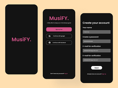 digital music service app interface design