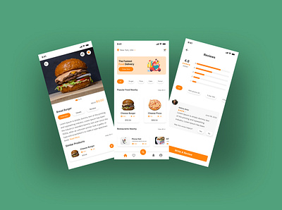 Foos delivery app design. app app design branding delivery design food illustration landing page logo ui ui design ux vector