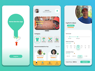 Home service app ui design app home homeservice mobile service uiux