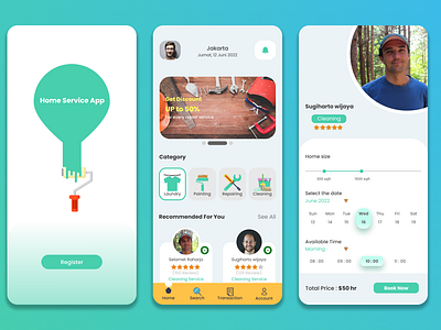 Home service app ui design