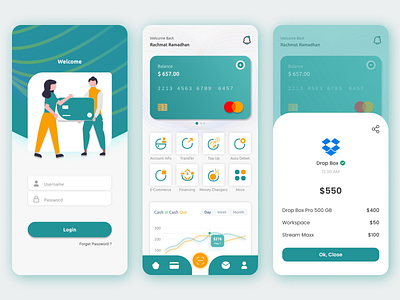 Mobile Banking App - finance App bank banking finance fintech mobile pay