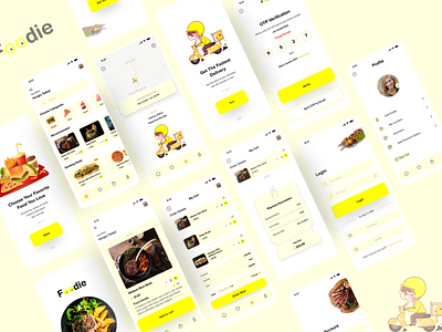 Foodie (Food) Delivery App branding design food logo ui uiux userexperience userinterface ux