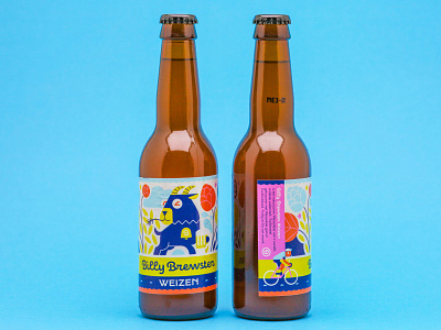Beer label - Wiezen branding design illustration logo loulou tummie vector illustration