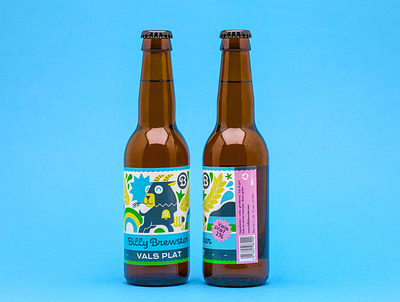 Beer label - Vals Plat branding design illustration logo loulou tummie vector vector illustration