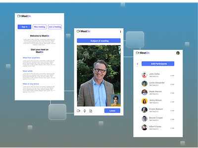 MeetOn - Video communication mobile app app branding design graphic design illustration logo typography ui ux vector