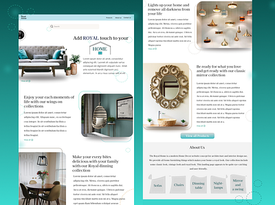 RoyalHome - A Modern Home Decor Website app branding design prototyping typography ui ux website wireframing