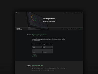 Intelligence Microsite dark theme hero images visual design web design